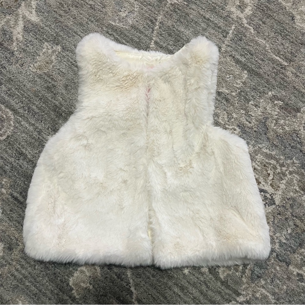 Isaac Mizrahi Cream Faux Fur Vest Toddler 2T